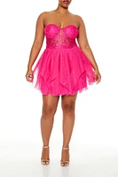 Plus Lace Bustier Mini Dress