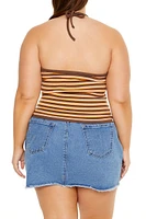 Plus Striped Star Halter Top