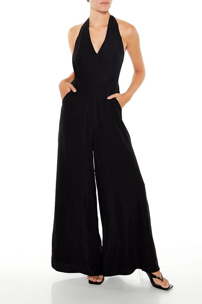 Wide-Leg Halter Jumpsuit