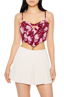 Floral Print Corset Cropped Cami