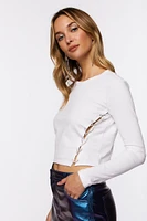 Lace-Up Cutout Cropped Tee