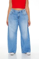 Plus High-Rise Barrel Jeans