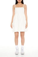 Linen-Blend Tiered Babydoll Dress