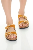 Embroidered Dual-Strap Sandals