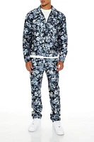 Slim-Fit Floral Jacquard Pants