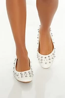 Studded Faux Leather Ballet Flats