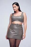 Plus Faux Leather Crop Top