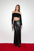 Faux Leather Mermaid Maxi Skirt