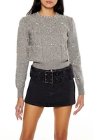 Faux Pearl Textured Sweater