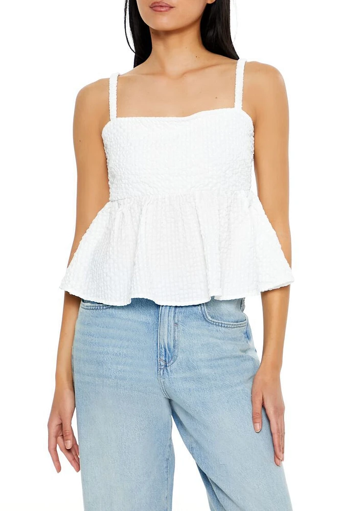 Seersucker Peplum Cami