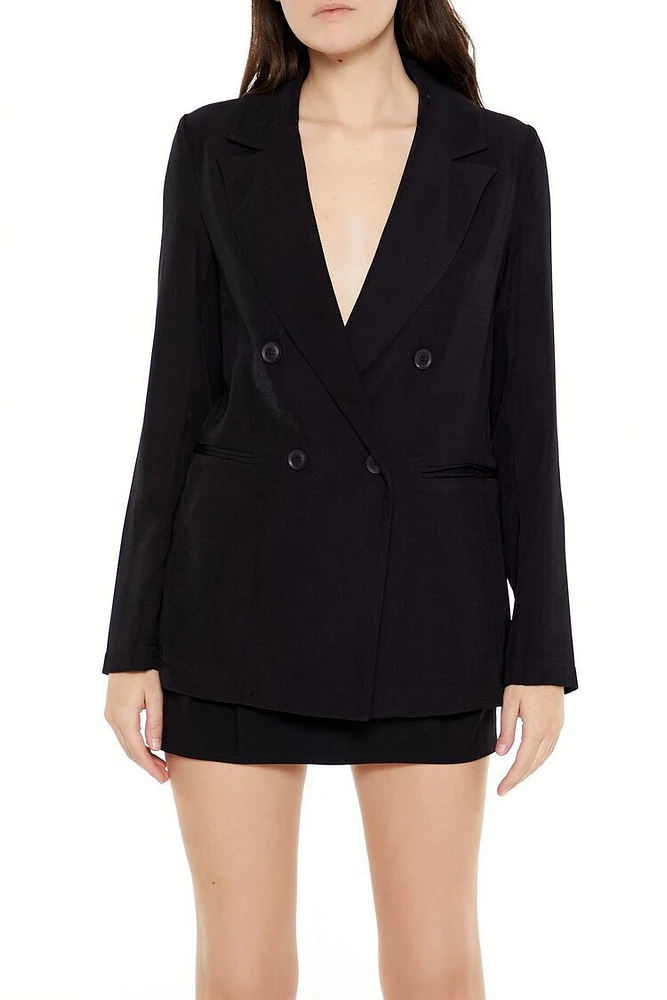 Plunging Double-Breasted Blazer