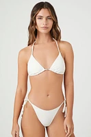Ruched String Bikini Bottoms