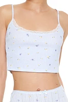 Floral Print Cropped Pajama Cami