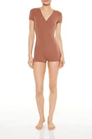 Ribbed Knit Lounge Romper