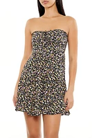 Strapless Ditsy Floral Mini Dress