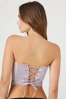 Satin Lace-Up Cropped Corset