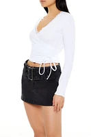 Lace-Trim Wrap Crop Top