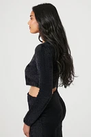 Fuzzy Cropped Cardigan Sweater