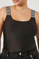 Plus Greek Key Tank Bodysuit