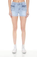 Acid Wash Cargo Denim Shorts