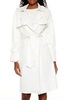 Faux Suede Trench Coat
