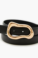 Hammered Abstract Buckle Belt