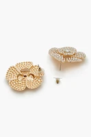 Rhinestone Flower Stud Earrings