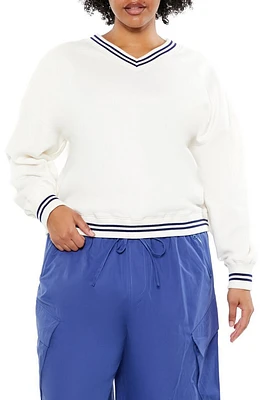 Plus Varsity-Striped Pullover