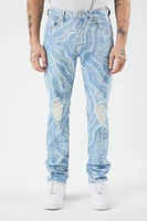 Distressed Marble Skinny Jeans