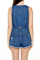 Embroidered Denim Vest