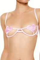 Sheer Heart Cutout Bra