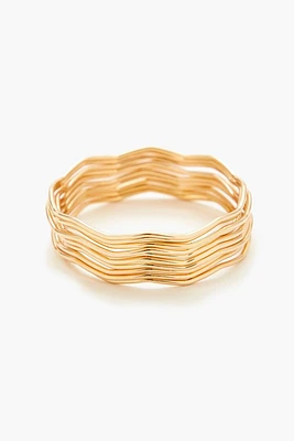 Wavy Bangle Bracelet Set