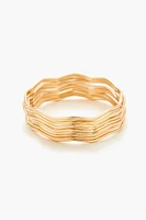 Wavy Bangle Bracelet Set