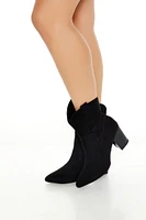 Faux Suede Cowboy Booties