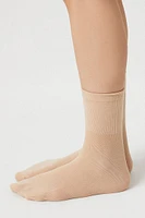 Ribbed-Trim Crew Socks