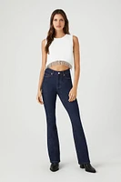 Sweater-Knit Rhinestone Crop Top