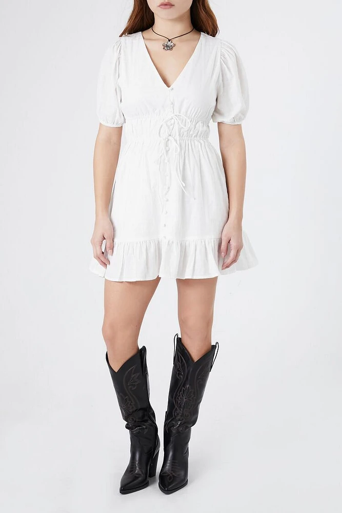 Poplin Bow Mini Dress