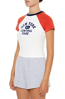 New York Cropped Raglan Tee