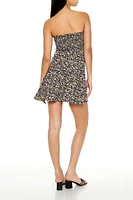 Strapless Ditsy Floral Mini Dress