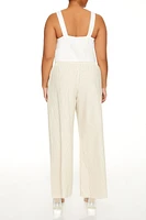 Plus Cotton Wide-Leg Pants