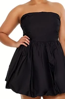 Plus Bubble-Hem Mini Dress