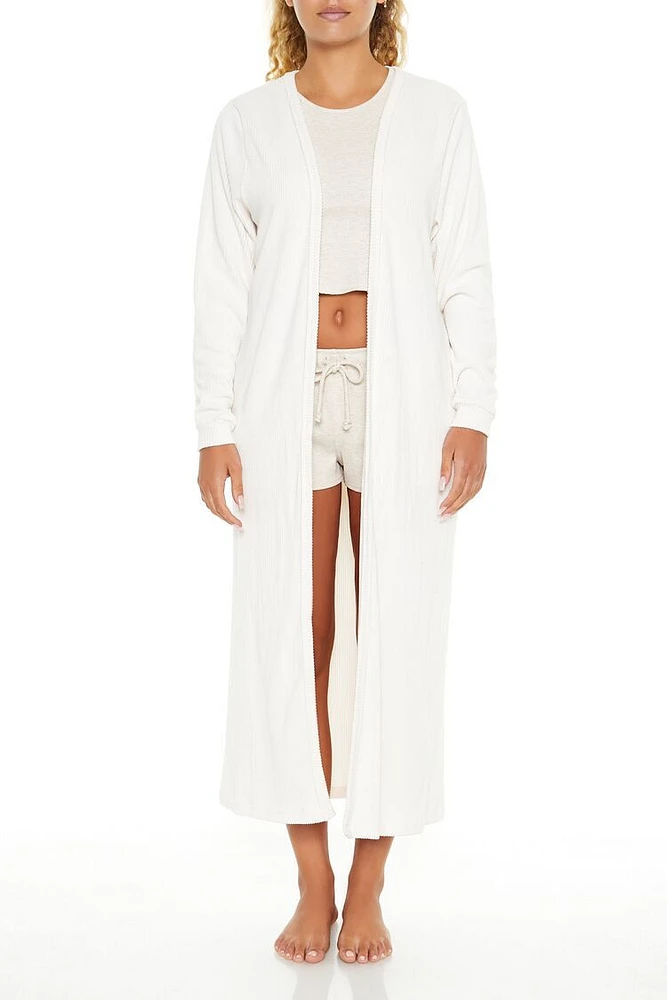 Ribbed Open-Front Robe