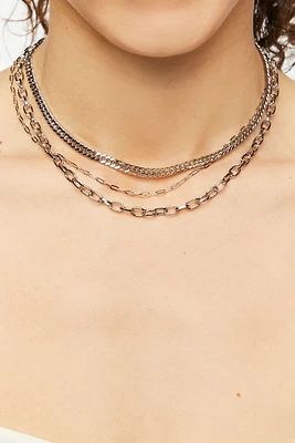 Curb & Anchor Chain Layered Necklace