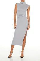 Sleeveless Mock Neck Maxi Dress