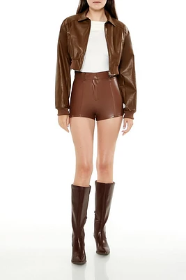 Faux Leather High-Rise Shorts