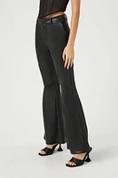 Faux Leather Flare-Leg Pants