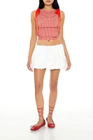 Gingham Bow Cropped Tank Top