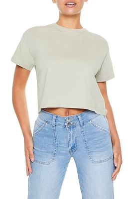 Cropped Cotton Crew Tee