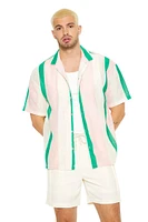 Rib-Knit Striped Drop-Sleeve Shirt