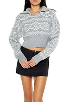 Geo Print Half-Zip Sweater